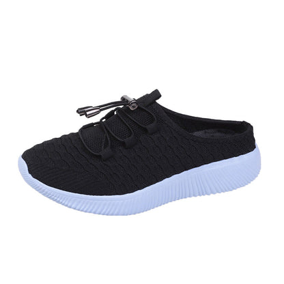 Plus Size Flying Woven Lace-Up Pumps