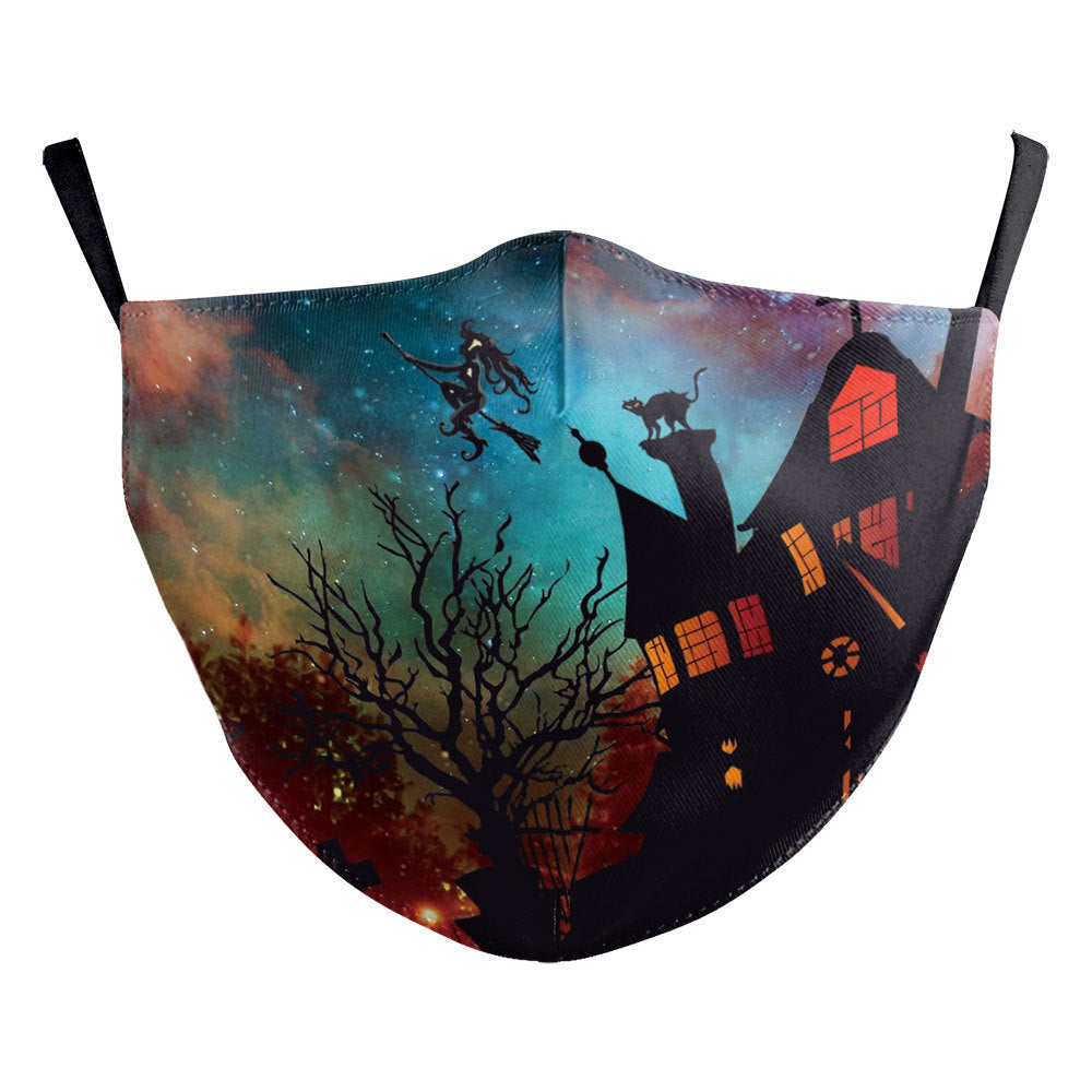 Digital Printing Halloween Skull Pumpkin Dustproof Mask