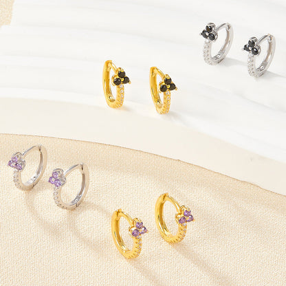 Fashion Color Zircon Earrings Design Sense
