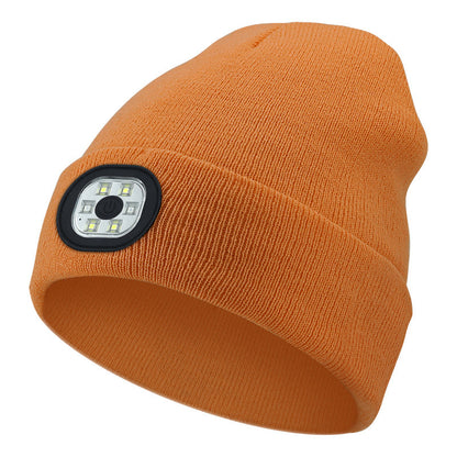 Outdoor Riding Lighting Headlights Cap Multi-color Optional Night Running LED Light Emitting Knitted Hat