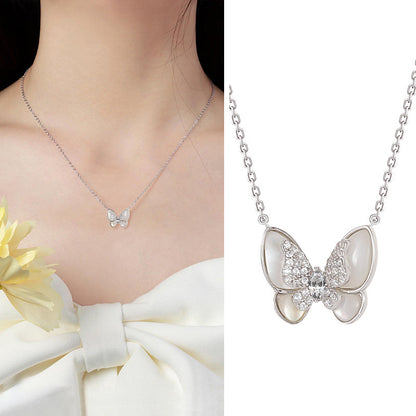 S925 Sterling Silver Cherry Necklace For Women Light Luxury