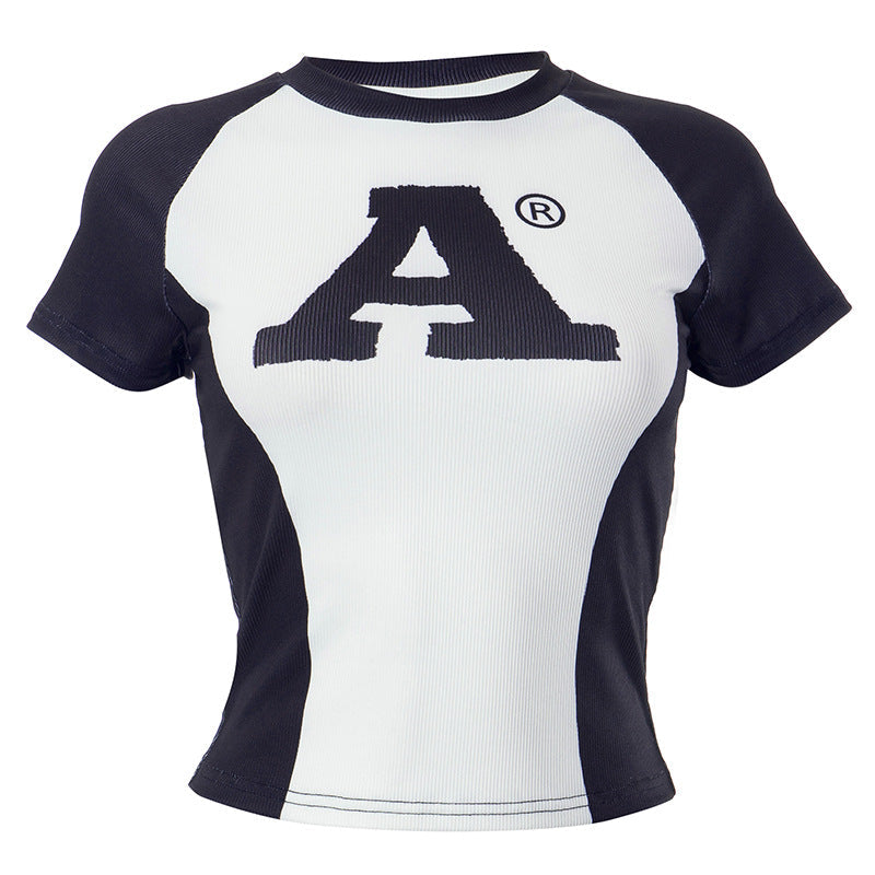 Sexy Letter Print Raglan Top