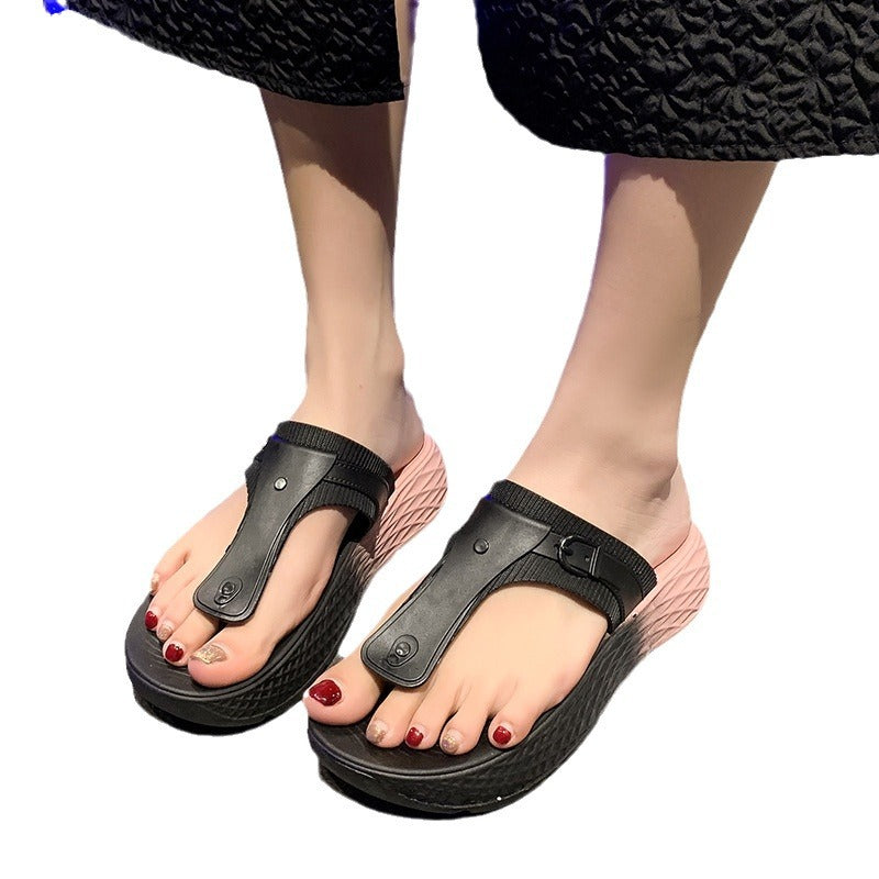 Women's Flip-flops Outer Wear Fashion Wedge