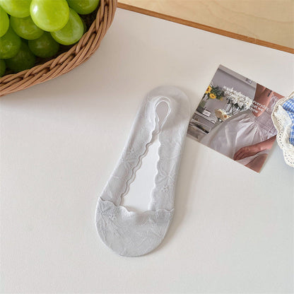 Maple Leaf Lace Invisible Liner Socks