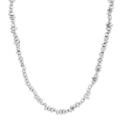 Necklace Titanium Steel Twin Broken Silver Haematite