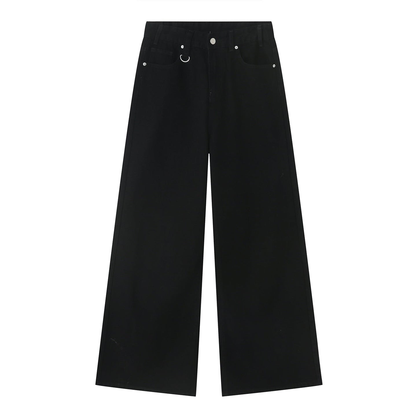 American High Street Simple Wind Black Loose Casual Jeans