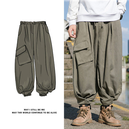 Large Pocket Wide-Leg Workwear Tactical Pants
