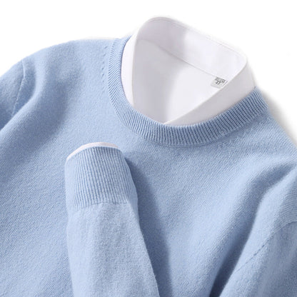 Men's Pure Wool Round Neck Autumn And Winter Knitted Sweater