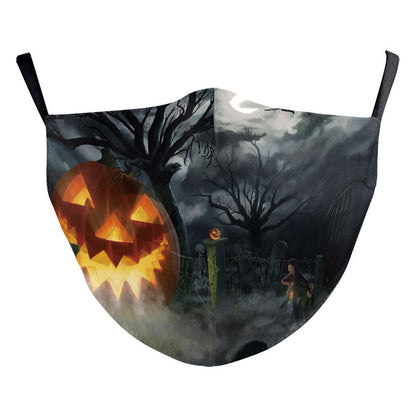 Digital Printing Halloween Skull Pumpkin Dustproof Mask