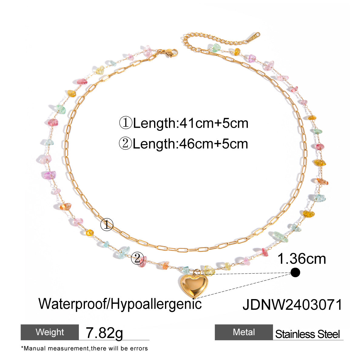 Gold Stainless Steel Broken Stone Chain Ring