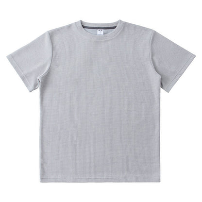 Knitted Short-Sleeved T-Shirt Men’s Loose Solid Color