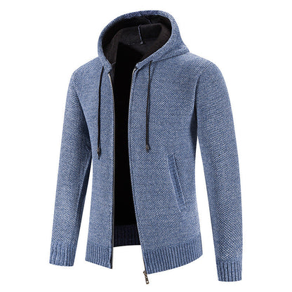 Velvet Sweater Zipper Cardigan Slim Jacket Coat