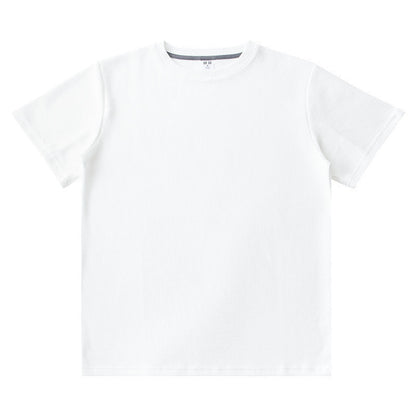 Knitted Short-Sleeved T-Shirt Men’s Loose Solid Color