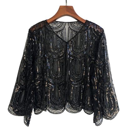 Women's Fashionable All-matching Party Banquet Sequined Coat