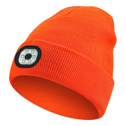 Outdoor Riding Lighting Headlights Cap Multi-color Optional Night Running LED Light Emitting Knitted Hat