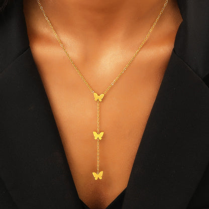 Titanium Steel Stainless Steel Necklace Female Cross Heart