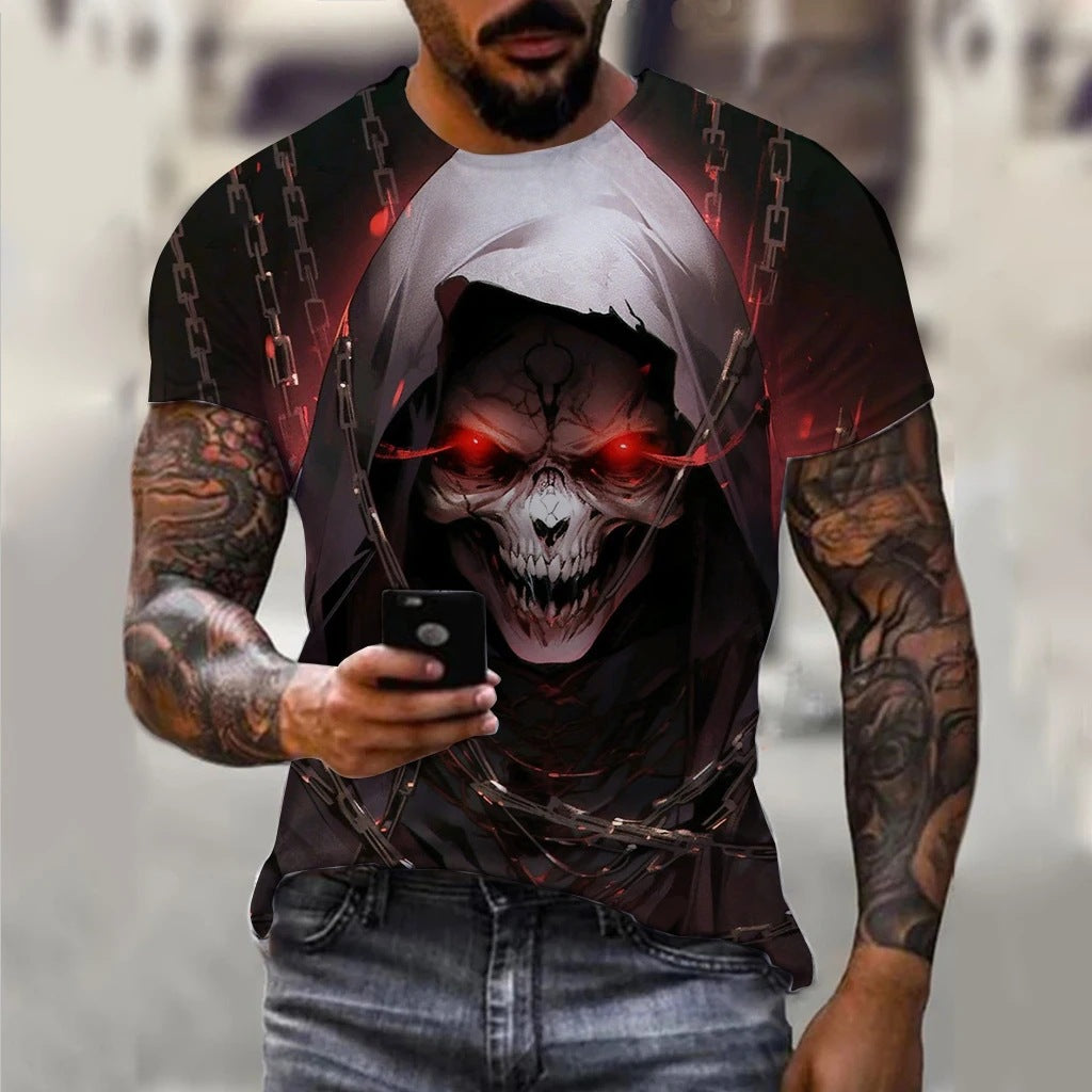 Men's 3D Print Digital Crew Neck T-shirt