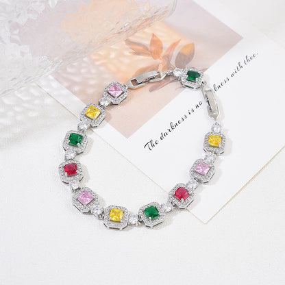 Adjustable Color Zircon Bracelet For Women