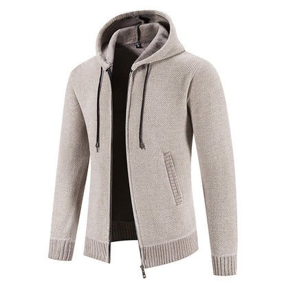 Velvet Sweater Zipper Cardigan Slim Jacket Coat