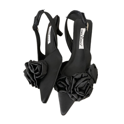 French Flower Closed Toe Sandals
