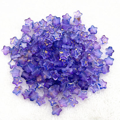 8mm Gold Pentagram Glaze Beads