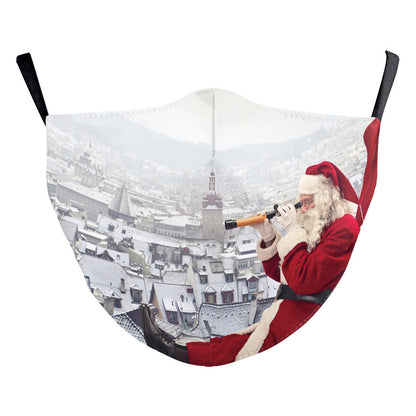 Snowflake Christmas Red Digital Printing Double-layer Dust Mask