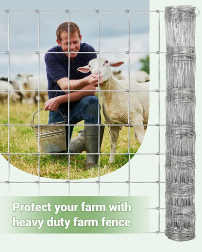 Galvanized Steel Livestock Fencing Heavy Duty Wire Fence Panels Zinc Coated Rust Resistant Animal Enclosure Farm Pasture Fence