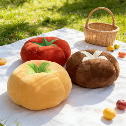 Thickened Cushion with Tomato-Shaped Pillow Vegetable Mushroom Persimmon Round Cushion Pad for Window Seat Pillows for Bedroom