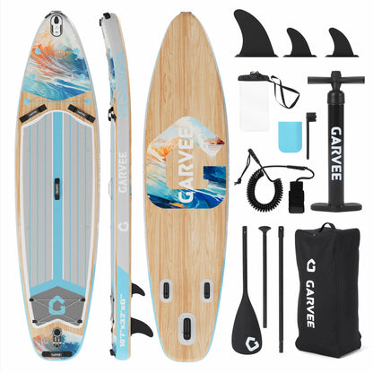 10.6 Ft Inflatable Stand Up Paddle Board 450LBS Capacity Wide SUP With Premium Accessories Camera Mount Non-Slip Deck Backpack