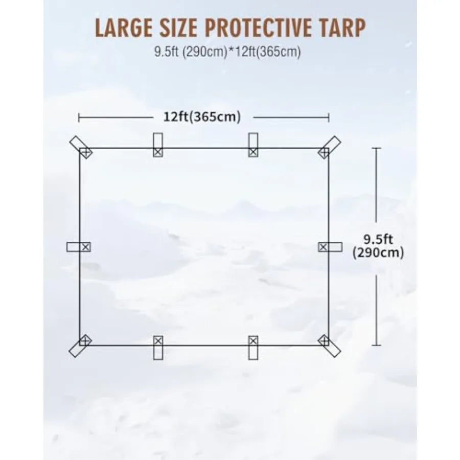 20 Mil Heavy Duty Waterproof Tarp Tarpaulin with Reinforced Webbing Loops Multipurpose Oxford Fabric Tarp for Firewood Roof Cam
