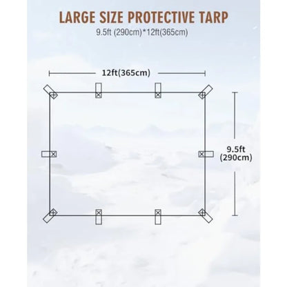 20 Mil Heavy Duty Waterproof Tarp Tarpaulin with Reinforced Webbing Loops Multipurpose Oxford Fabric Tarp for Firewood Roof Cam
