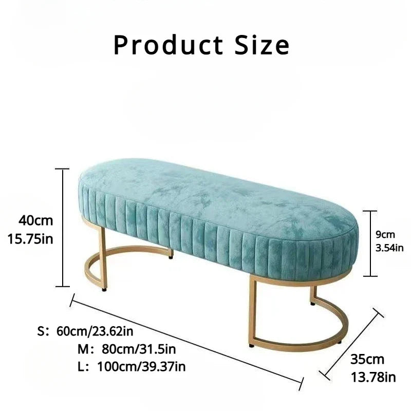 Nordic Fabric Ottomans Long Sofa Bench Luxury Home Creative Doorway Corridor Shoe Changing Stool Fitting Room Chair