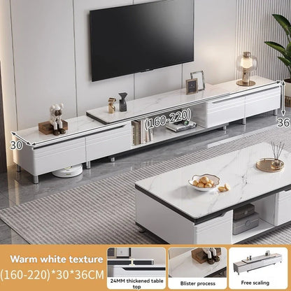 Modern minimalist living room household TV cabinet, floor standing retractable TV cabinet, coffee table, tea table combination
