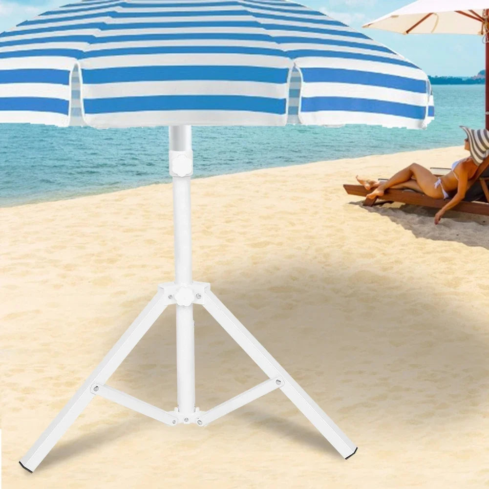 Garden Umbrella Stand Triangular Iron Folding Sun Umbrella Stand Support Base for Beach Garden Camping Fishing Umbrella Support