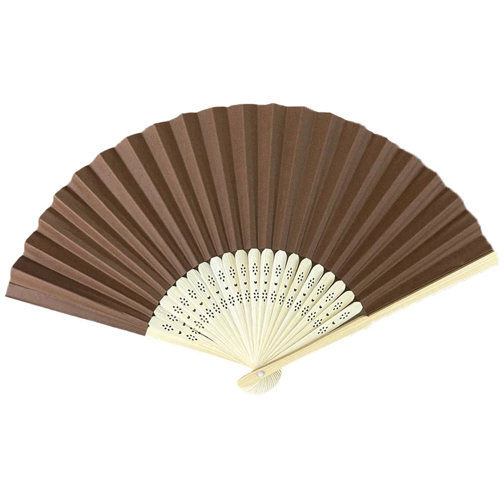 Hand Fan Bamboo Paper Fan Pocket Folding Fan Solid Color Guest Fans DIY Guest Gift for Wedding Birthday Summer Party