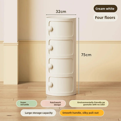 Bedside table Cream wind multi-layer cylindrical bedroom locker Ornament storage cabinet