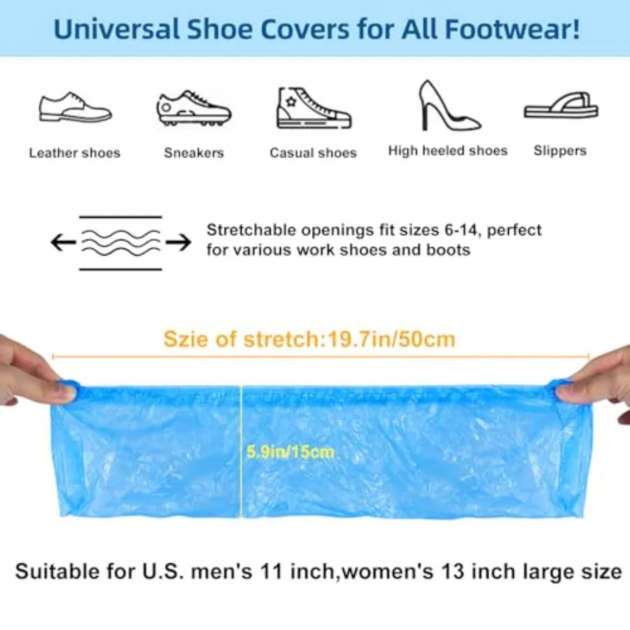 1000 Pcs Shoe Covers Disposable Non-Slip Reliable Shoe Covers for Indoors 15.7'' Adjustable Size Great Value Boot Covers for Ho