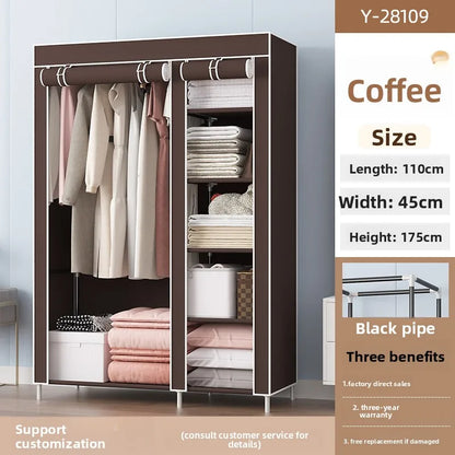 Simple wardrobe storage non-woven fabric assembly folding foreign trade e****mical cloth wardrobe
