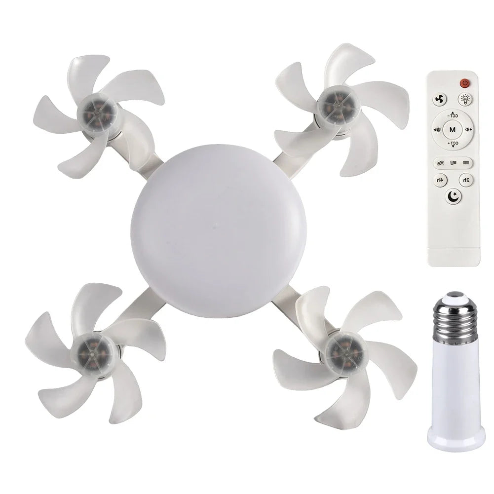 Intelligent ceiling light electric fan light Kitchen high wind power Silent Easy to clean e27 Screw Fan Light Restaurant Fan Eye