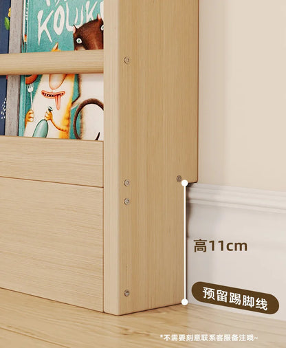 Corner storage rack, ultra-thin solid wood floor-standing bookcase, door back storage rack, narrow cabinet, wall-mounted childre