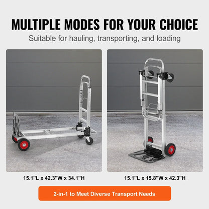 Folding Moving Cart with Wheels, Portable Lightweight Hand Truck Dolly for Warehouse, Transport & Home
