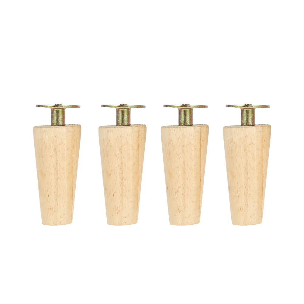 Solid Wood Furniture Legs Kit 8/15/20cm Height Furniture Feet Sloping Cone Sofa Bed Cabinet Table and Chair Replacement Sofa Leg