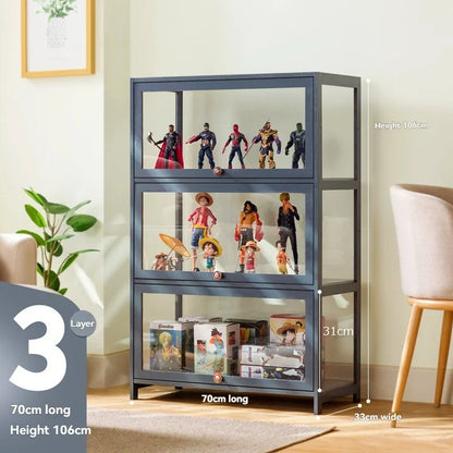Handmade display cabinet, imitation glass transparent dustproof display cabinet, Lego toy acrylic storage box, bookshelf shelf