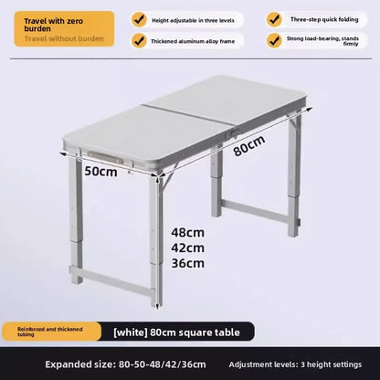 Portable Folding Picnic Table Adjustable Height Lightweight Compact Aluminum Easy Carry Camping Beach Tailgate Backyard Tables