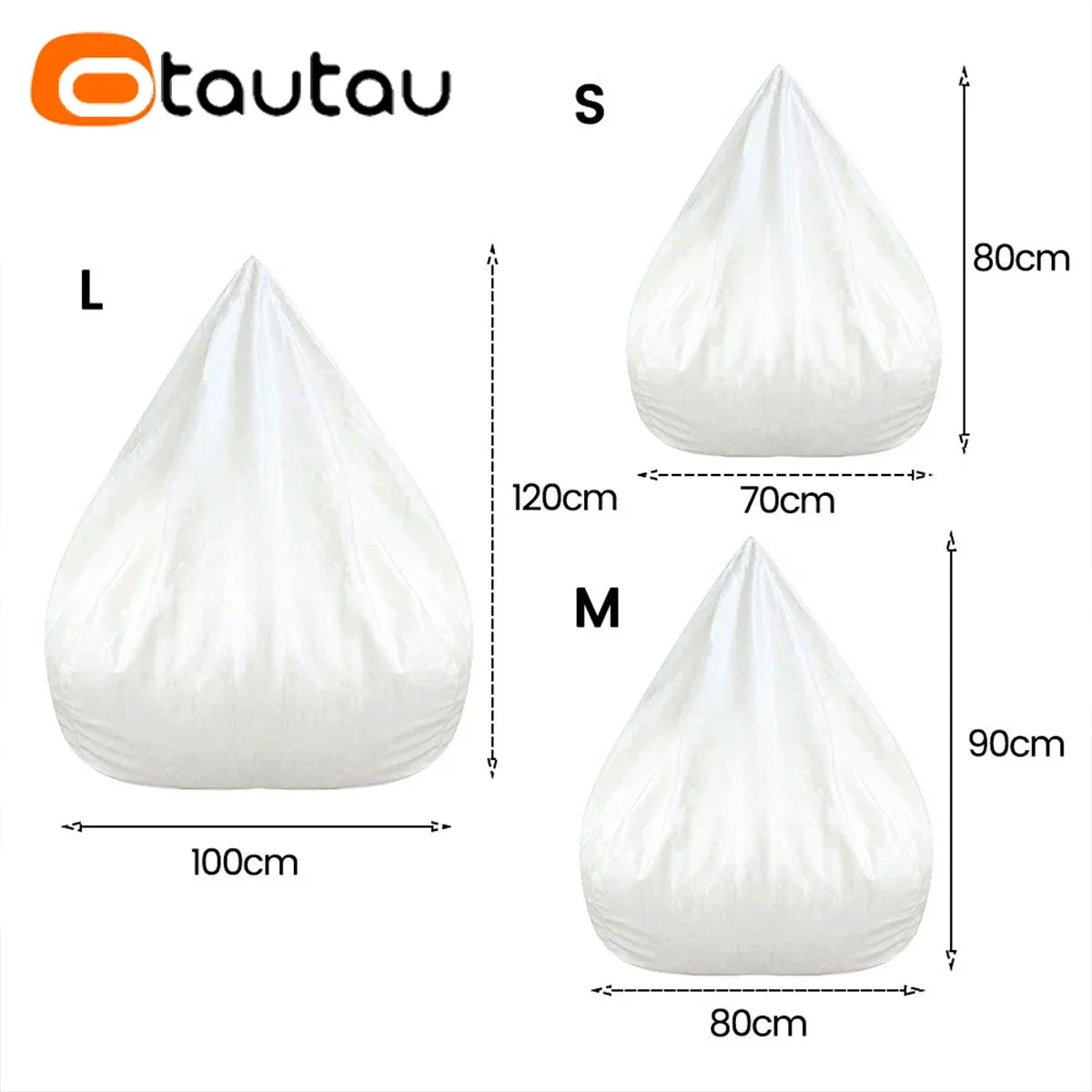 OTAUTAU Replacement Pouf Mesh Inner Liner Cover Without Filling Removable Washable Lazy Sofa Insert for Bean Bag Puff Couch Sac