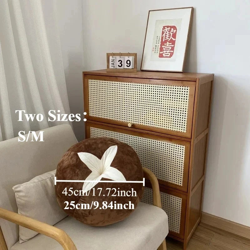 Thickened Cushion with Tomato-Shaped Pillow Vegetable Mushroom Persimmon Round Cushion Pad for Window Seat Pillows for Bedroom