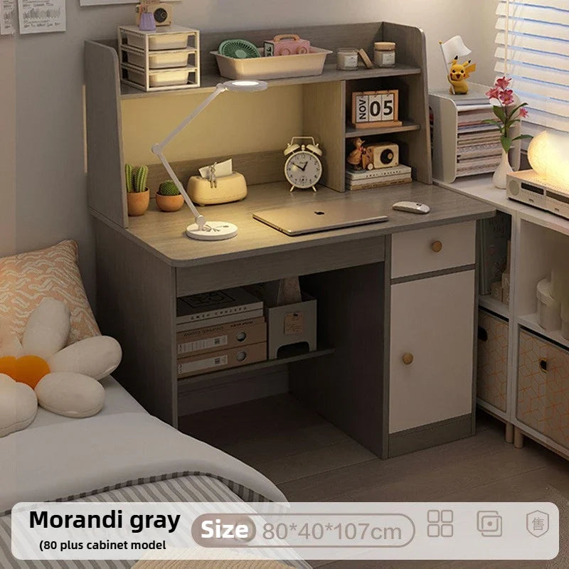Desk, bookshelf, integrated computer desk, home bedroom, small table for students to learn to write