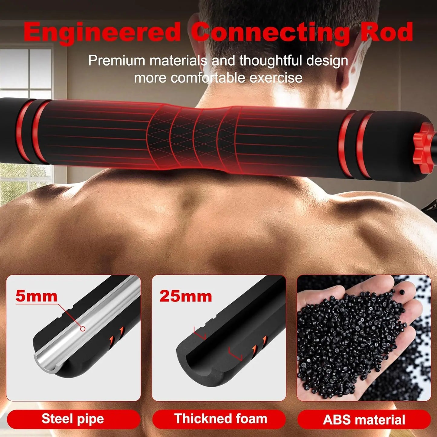 5-in-1 Adjustable Dumbbell Set Converts to Barbell & Kettlebell, 10-90lbs for Home Gym Workout