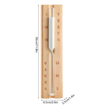 Hourglass Clock Wooden Hourglass Wooden Sauna Timer 15-Minute Sand Timer Countdown Timer Accessory for Sauna & Spa Rooms