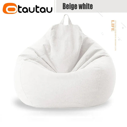 OTAUTAU Cotton Linen Bean Bag Cover without Filler Floor Corner Lazy Beanbag Chair Pouf Salon Ottoman Puff Lounger Sac DD002